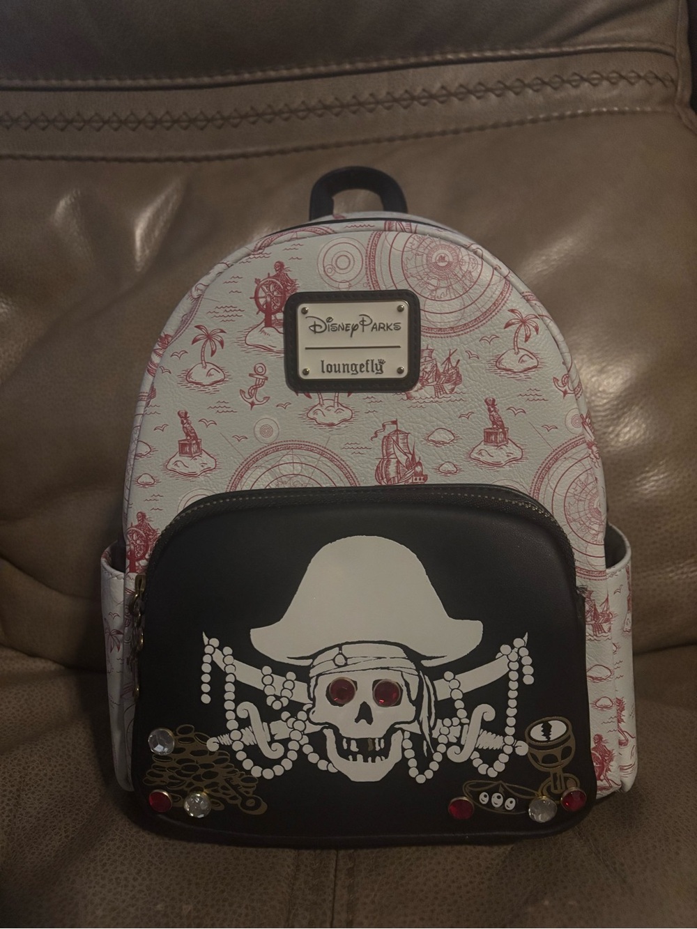 Loungefly x Disney Parks Pirates of the Caribbean Mini Backpack - White & Black
